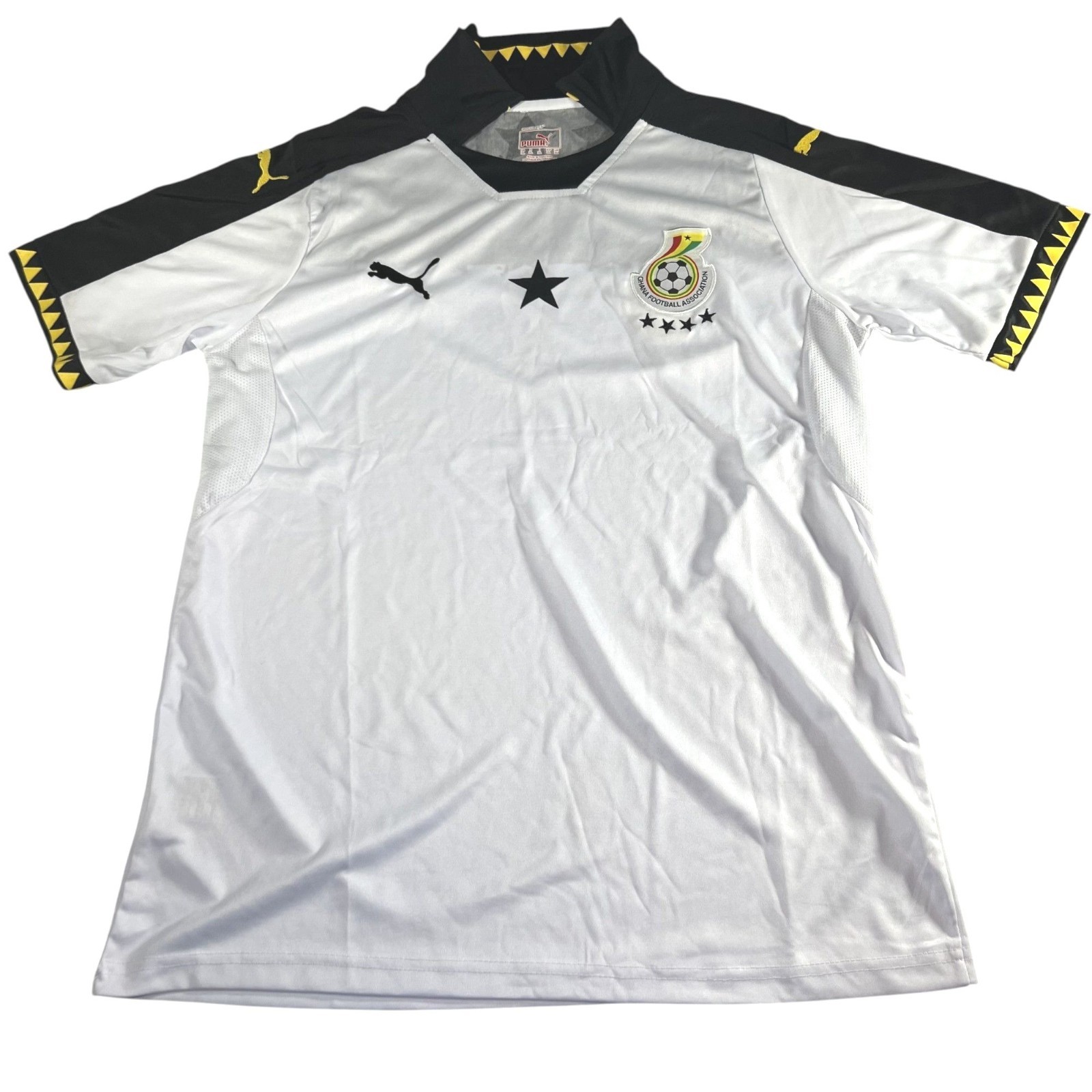 Puma Ghana 2016-2017 Black Stars Mens White Soccer Jersey Shirt Home Size Medium