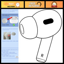 Single Right Earbud Replacement for AirPods Pro 2nd Gen - Compatible A3047 A3048