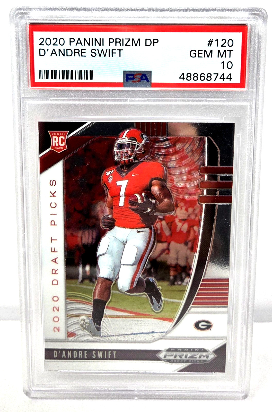 2020 Panini Prizm DP D`ANDRE SWIFT RC Rookie Football Card PSA 10 GEM MINT