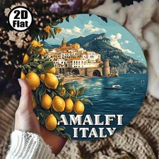 Amalfi Italy Coastal Wall Art Sign Lemon House Mountain 8Inch