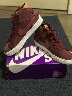 Nike SB Zoom Blazer Mid PRM Night Maroon Rosewood Suede Patchwork DV7898-600 Men
