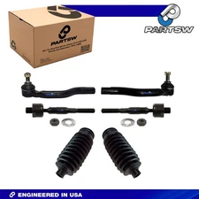 PartsW Honda Civic 6Pc Front Outer & Inner Tie Rod Rack Pinion Bellow Boots Kit