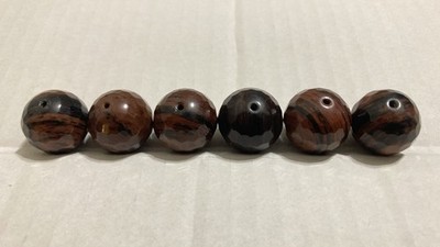 Multi Banded Mahogany Jasper 20mm Large Bead Set Round Drilled Faceted Polished