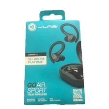 JLab Go Air Sport True Wireless Bluetooth Earbuds with Charging Case - Black