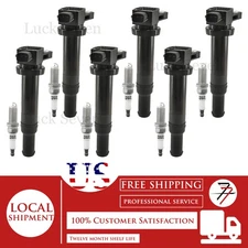 6pcs Ignition Coil and Spark Plug For Kia Magentis Rondo Optima 2.4L 2.7L 