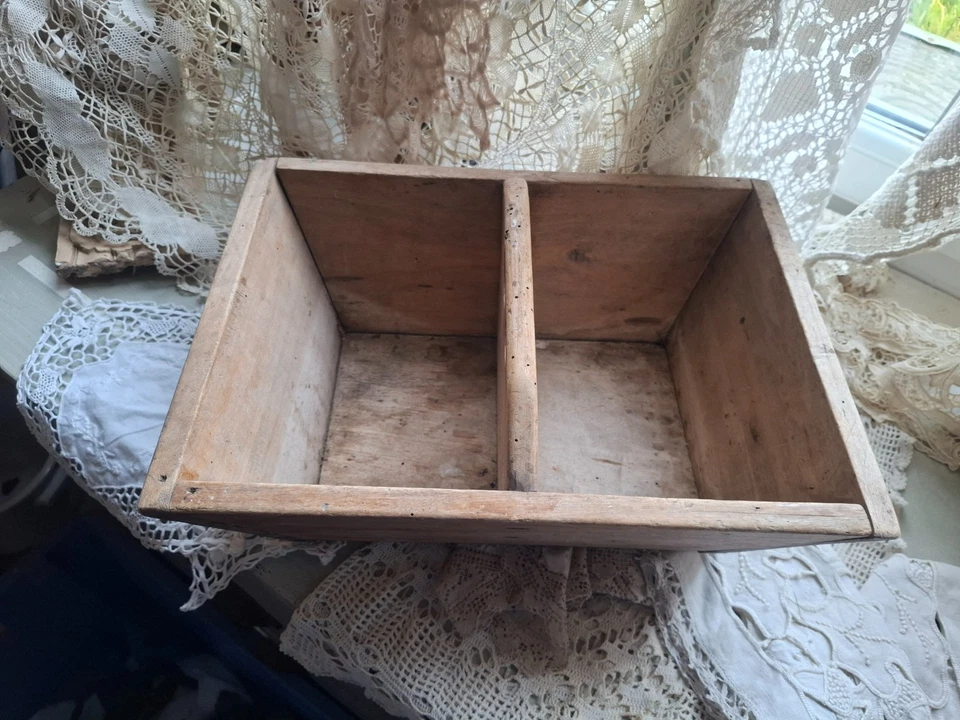 Panier Ancien / Corbeille Bois / art populaire deco campagne - Photo 2/4