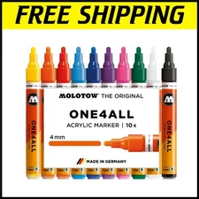 Versatile 10-Color Acrylic Paint Marker Set - 4mm, Refillable and Durable