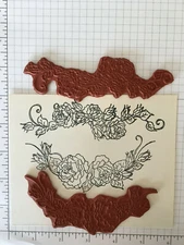 Rose Banner unmounted red rubber stamps - very pretty