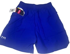 TYR DKKS5A Classic Deck Swim Trunk Small Royal Blue UPF 50+ Protection Mens New