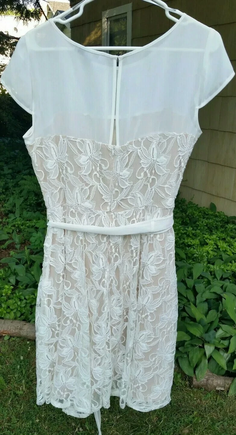 VALENTINO Abito donna Danny & Nicole taglia 12 bianco avorio pizzo cintura floreale sposa