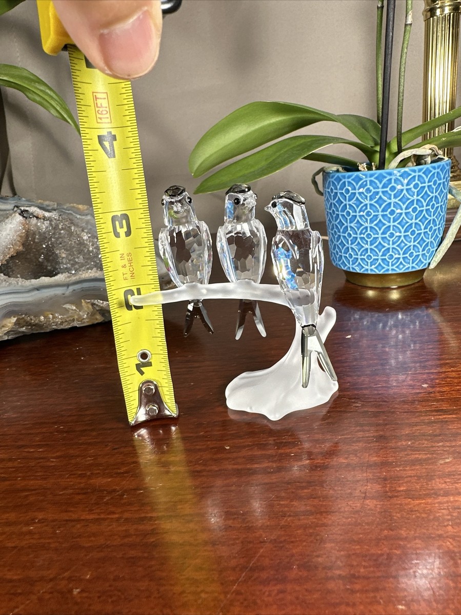 Retired SWAROVSKI CRYSTAL 3 Birds Swallows Figurine Feathered