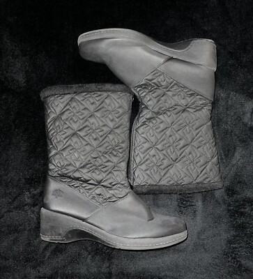 Totes Jonie Womens Black Waterproof Winter Boots Front Zip