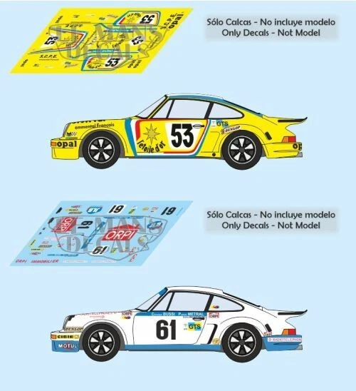 Autocollants Porsche 911 Carrera RSR Le Mans 1975 1:32 1:43 1:24 1:18 fente c... - Photo 1/1