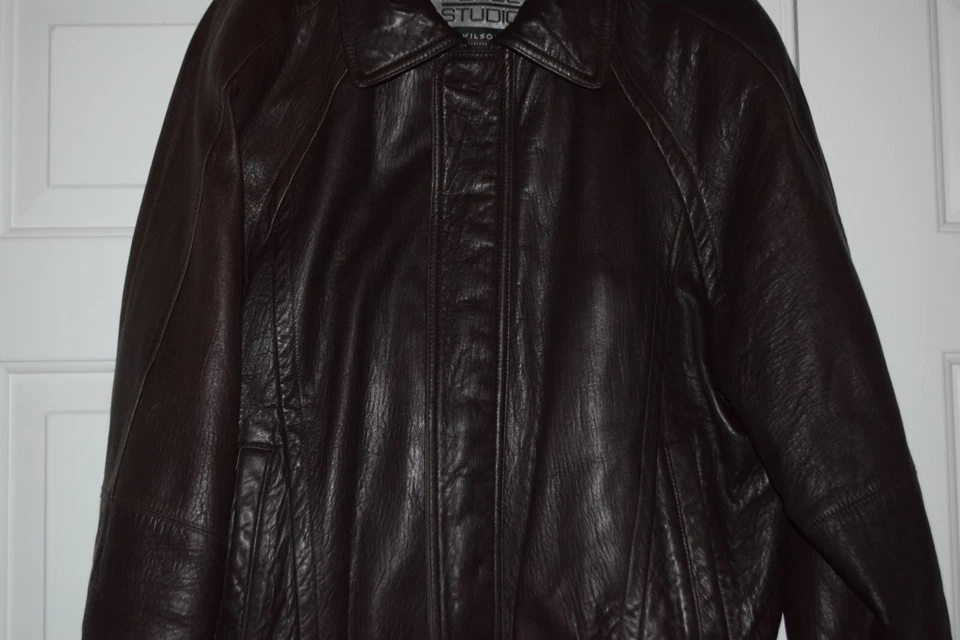 Vintage Men's Sz L Pelle Studio Wilsons Thinsulate Brown Bomber Leather Jacket - Image 3 of 4