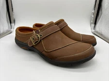 Merrell Women's Dassie Leather Slide Brown Oak Slip On Clog Mules Size 6 J69088