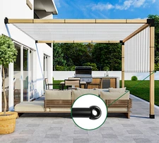 9-14ft Graystripe Breathable Pergola Replacement Cover Panel Canopy Shade w/Rod
