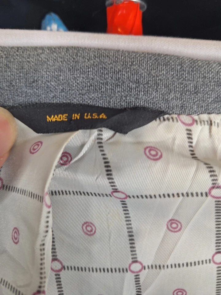 Blazer Abrigo Deportivo Vintage Sears Para Hombre 50R Gris Dorado Botón Medio Forrado Foto 3 de 4