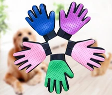 1 Pair Pet Dog Cat Deshedding Brush Grooming Glove Massage Hair Fur Removal US