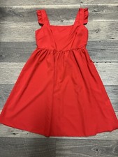 Shein trendy red smocked back dress size M