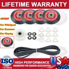 (4 Pack) W10314173 Dryer Drum Roller WPW10314173, AP6019303, PS11752609, 8536974