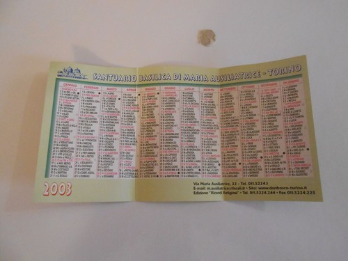 CALENDARIETTO RELIGIOSO MARIA AUSILIATRICE 2003 - Picture 2 of 2