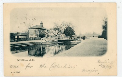 Reading Caversham Lock on River Thames rare U/B PC 1902