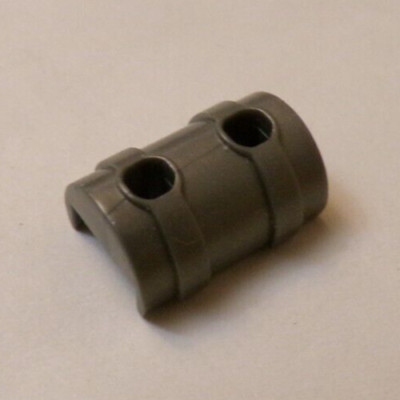 Mega Bloks x1  Silver Gray 1x2 Round Top Can Half, AM 18255 (021-59)
