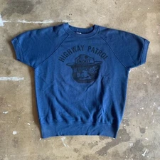 70s VINTAGE SMOKEY THE BEAR HIGHWAY PATROL CHAMPION USA SWEATSHIRT T-SHIRT SZ S