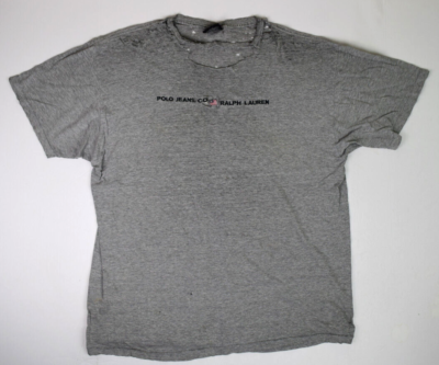 VTG Thrashed Ralph Lauren Polo Jeans T-Shirt Size L/XL 90s
