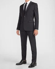 NEW EXPRESS $118 BLACK EXTRA SLIM MODERN TECH SUIT PANT SZ 32/34