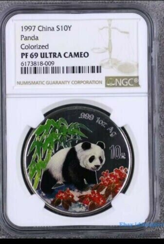 1997 China S10Y Panda Colorized PF69 Ultra Cameo NGC Collection - Picture 1 of 3