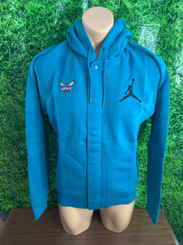 NBA Charlotte Hornets Basketball Full Snap&Zip Jacket Teal/Black Size Medium - 第 1/5 張圖片