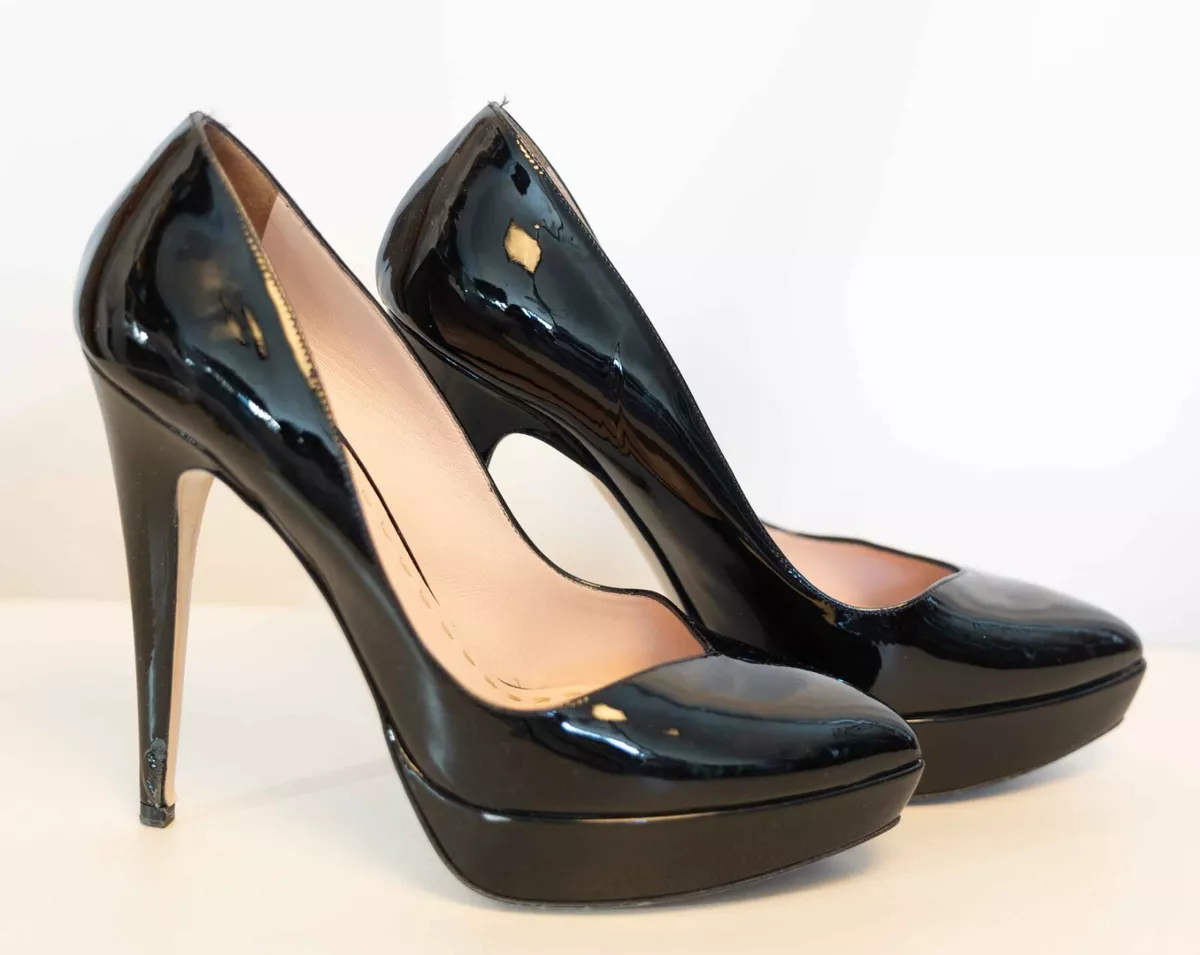 MIU MIU Calzature Donna Nero (Black) Vernice Size 39 Patent Leather