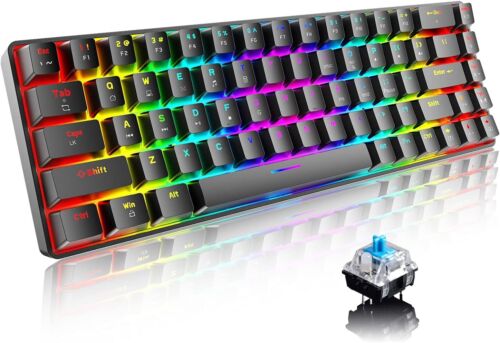 60% RGB Mechanische Gaming-Tastatur Vollständige Anti-Ghosting-Tasten für Mac PC - Afbeelding 1 van 13