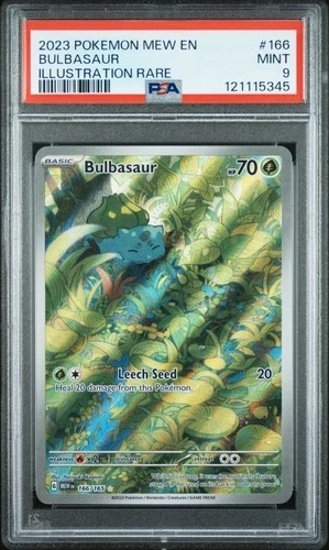 2023 POKEMON MEW EN-151 ILLUSTRATION RARE #166 BULBASAUR PSA 9