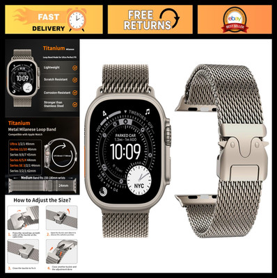 Titanium Milanese Loop Band for Apple Watch Ultra 49mm 46mm 45mm 44mm - Metal Me