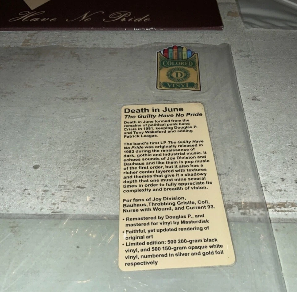 DEATH IN JUNE THE GUILTY HAVE NO PRIDE LTD NUMBERED REMASTERED WHITE VINYL  COIL - Image 2 of 4