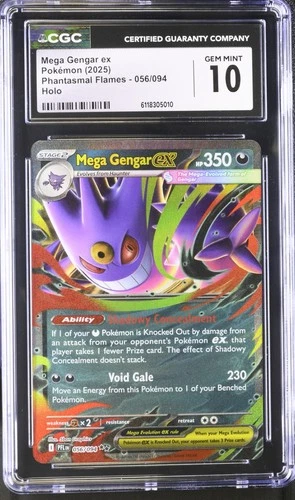 Pokemon 2025 Mega Gengar ex 056/094 Phantasmal Flames Holo