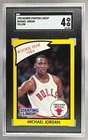6561582 Michael Jordan 1990 Kenner Starting Lineup Cards Yellow SGC 4