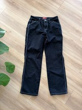 vintage dickies carpenter pants Y2K 00s 90s Women Black Thick Stitch Grudge 7/28
