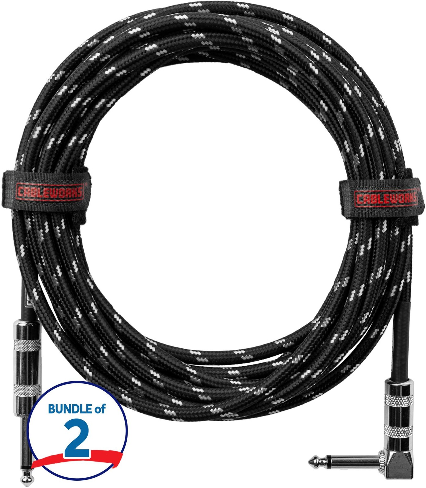 Приборный кабель серии Gator Cableworks Backline (2 штуки) - Черный/серый, 10 футов