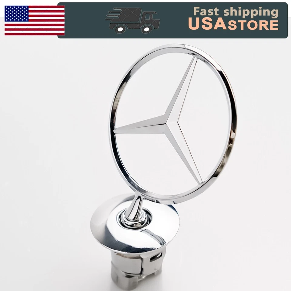 For Mercedes Benz C300 E400 S450 S43AMG Front Ornament Standing Hood Star Emblem Foto 4 de 4