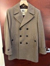 BURBERRY Luxury Wool Brown Peacoat Size 40US ...