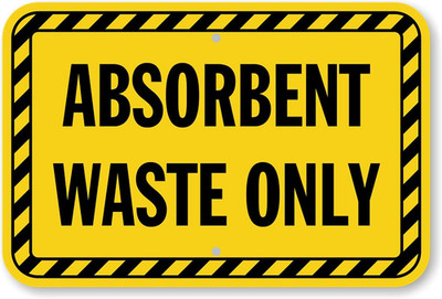 Absorbent Waste Sign Aluminum Weatherproof Business Safety Metal Outdoor