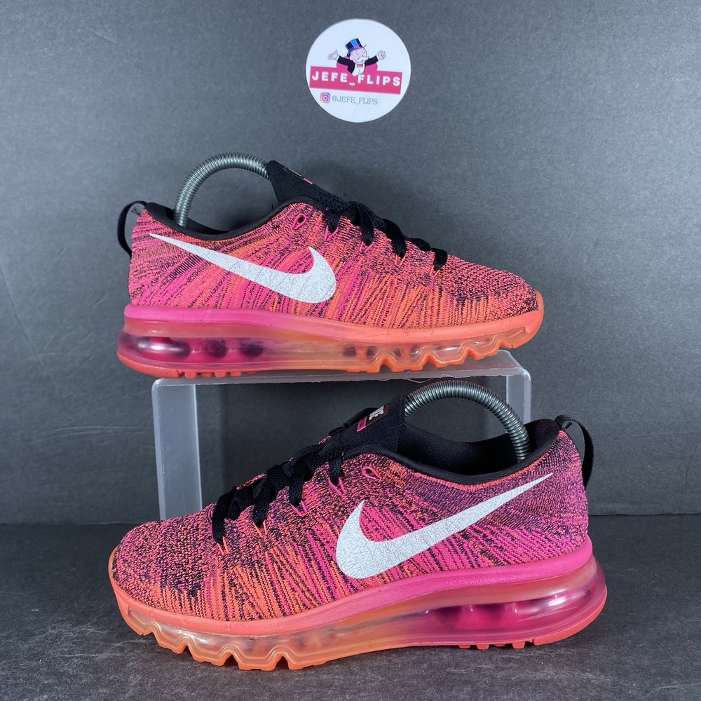 Nike Flyknit Max Women's Running Shoes Pink Foil Hot Lava Size 7.5