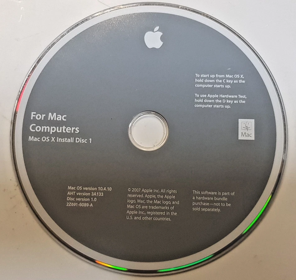 APPLE MACBOOK 13 A1181 DVD DISK OS X 10.4.10 2Z691-6089-A TIGER  INSTALL SET - Image 2 of 3