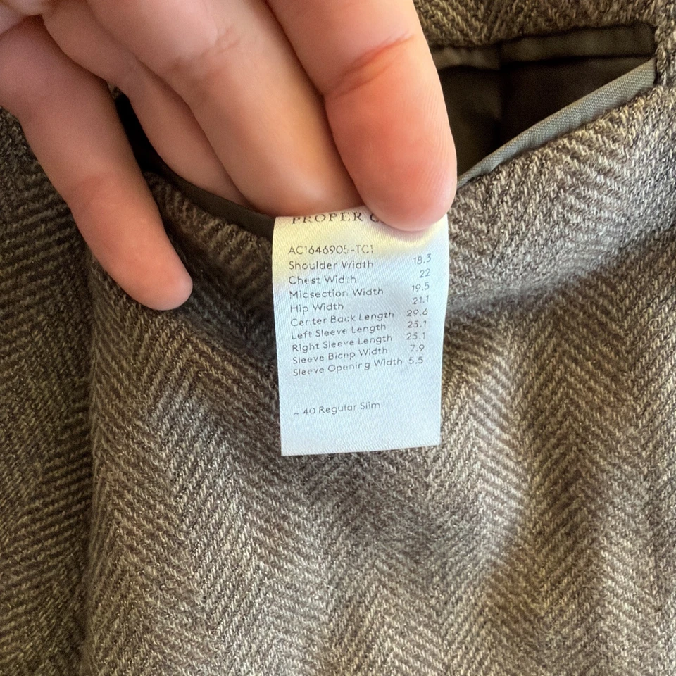 Abrigo deportivo de tela adecuada de lana y cachemir talla 40R Foto 4 de 4