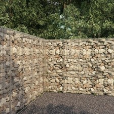 Gabionenwand mit Abdeckung Stahl 300x50x200cm Gabione Steinkorb Mauer vidaXL