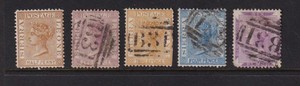 Sierra Leone - 5 from 1876 set - cat. $ 55.75