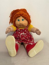 Vintage 1985 Cabbage Patch Kids Doll Red Hair Green Eyes Blue Signature P-Factor